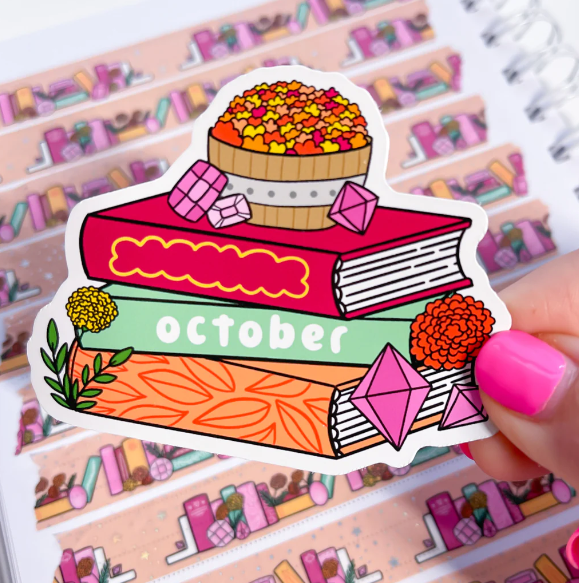 October Book Stack | Vinyl Sticker