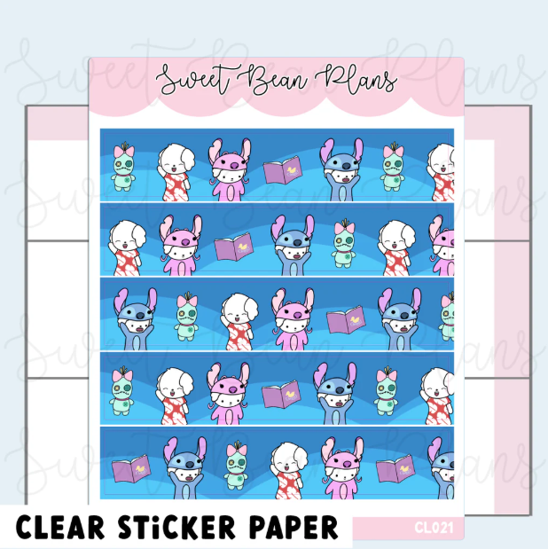 Ohana Bean Washi Strip | Clear Sticker Sheet