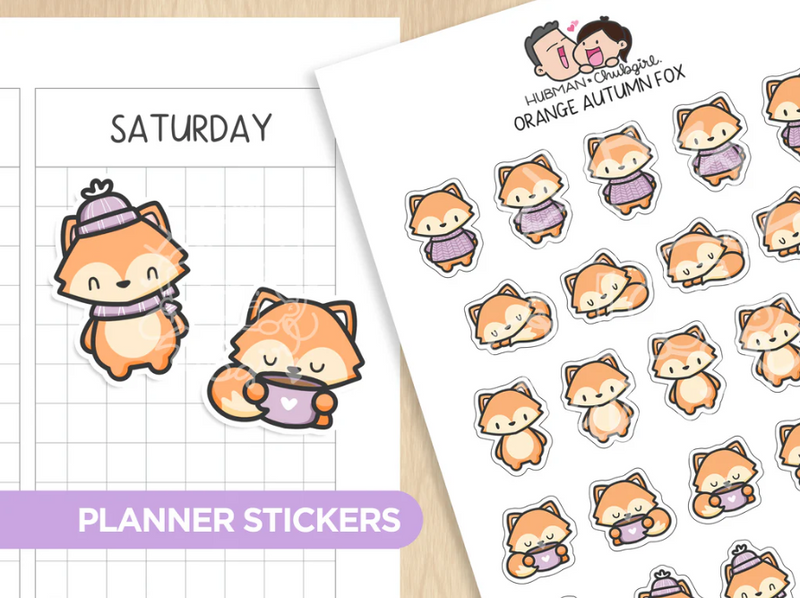 Orange Autumn Fox | Sticker Sheet