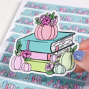 Pastel Pumpkin Book Stack | Vinyl Sticker