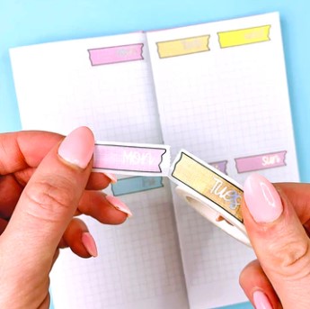 Pastel Rainbow Perforated Date Cover | Washi