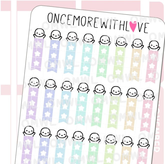 Pastel Star Munchin Checklist | Sticker Sheet