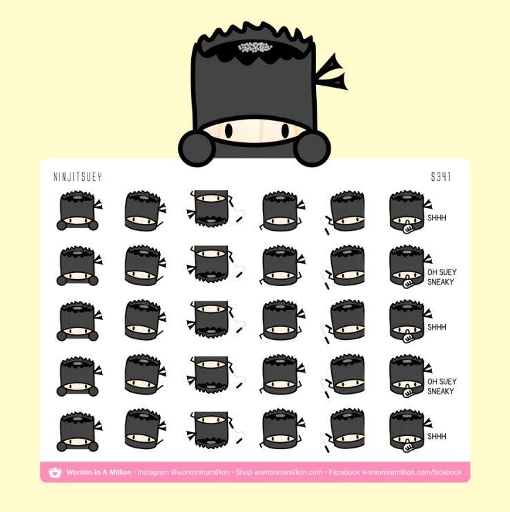 Peeking Ninja Suey | Sticker Sheet