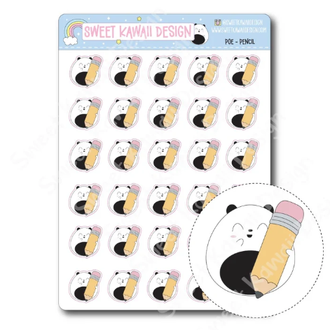 Kawaii Poe - Pencil | Sticker Sheet