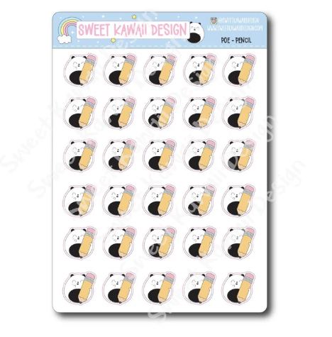 Kawaii Poe - Pencil | Sticker Sheet
