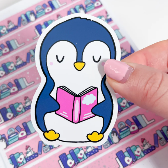 Bookish Penguin | Vinyl Sticker