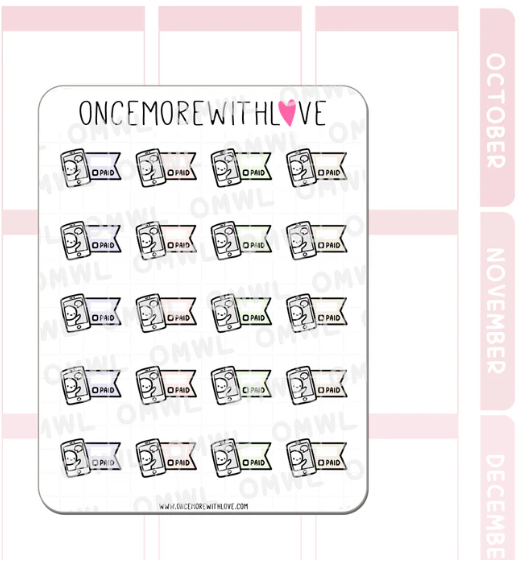 Phone Bill Payment Reminder | Sticker Sheet