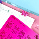 Red FOIL Pink Mini Bow Tabs | Sticker Sheet