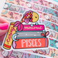Pisces Book Stack | Vinyl Sticker