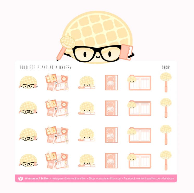 Bob Bolo Plans at a Bakery | Sticker Sheet
