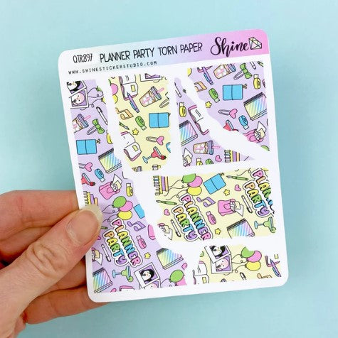 Planner Party Torn Paper | Sticker Sheet