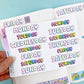 Planner Party Weekday | Sticker Sheet