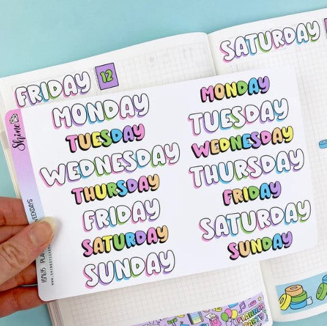 Planner Party Weekday | Sticker Sheet