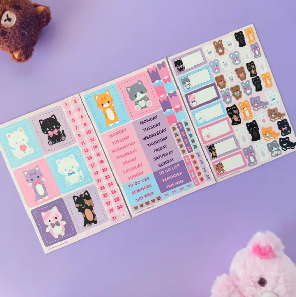 Sticker Plush Plushie Cat | Sticker Kit