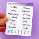 Polar Nights Weekday | Sticker Sheet