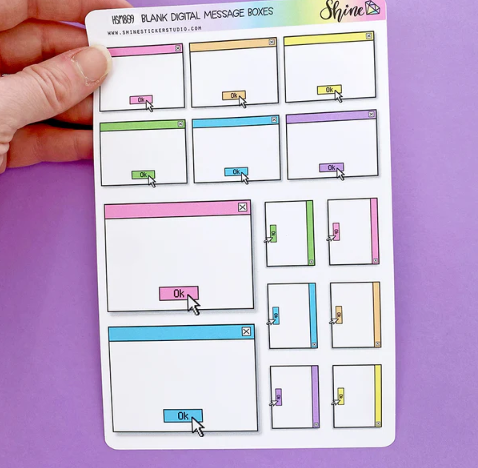 Blank Digital Message Box | Large Sticker Sheet
