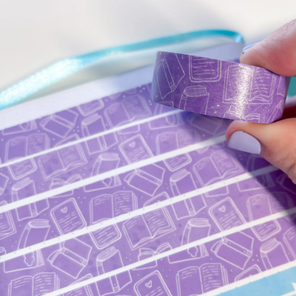 Purple Watercolour Bookish | Washi