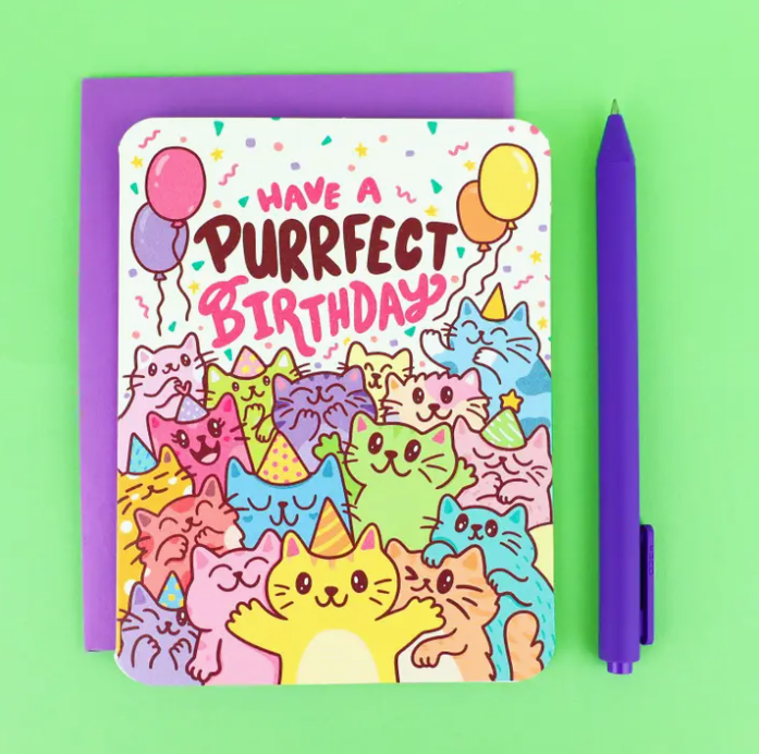 Have A Purrfect Birthday Cat | Greeting Card