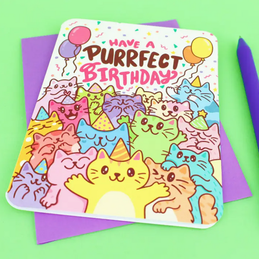 Have A Purrfect Birthday Cat | Greeting Card