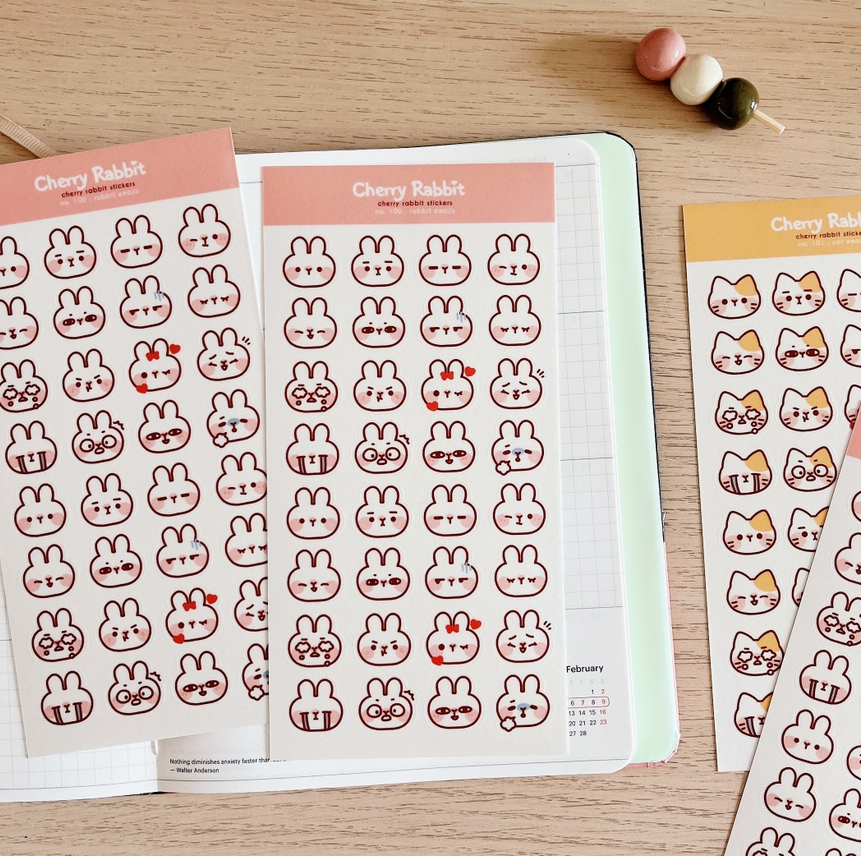 Rabbit Emojis | Sticker Sheet