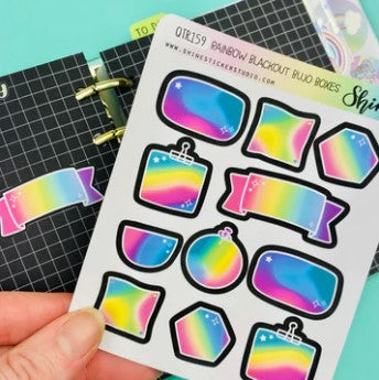 Rainbow Blackout Bujo Box | Sticker Sheet