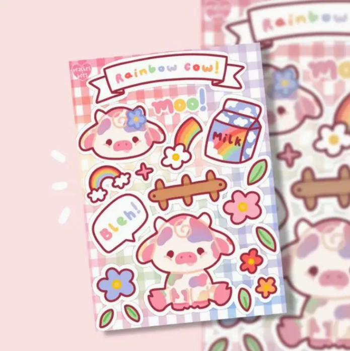 Rainbow Cow | Sticker Sheet