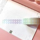 Pastel Rainbow Gradient Heart Gingham | Washi