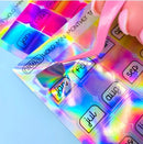 Rainbow HOLO Mini Monthly Tabs | Mini Sheet
