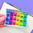 Rainbow Holo Sparkle Vinyl Mini Monthly Tabs | Sticker Sheet