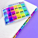 Rainbow Holo Sparkle Vinyl Mini Monthly Tabs | Sticker Sheet