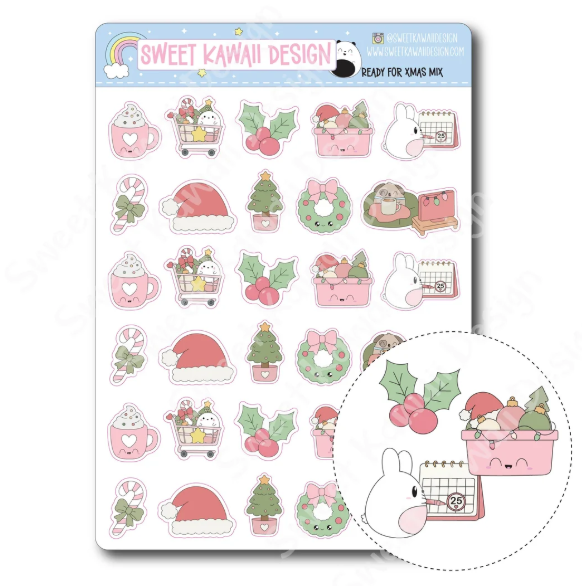 Kawaii Ready For Christmas | Sticker Sheet