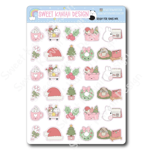 Kawaii Ready For Christmas | Sticker Sheet