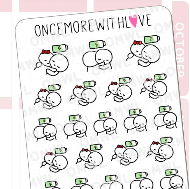 Time To Recharge Emotional Tracker | Sticker Sheet