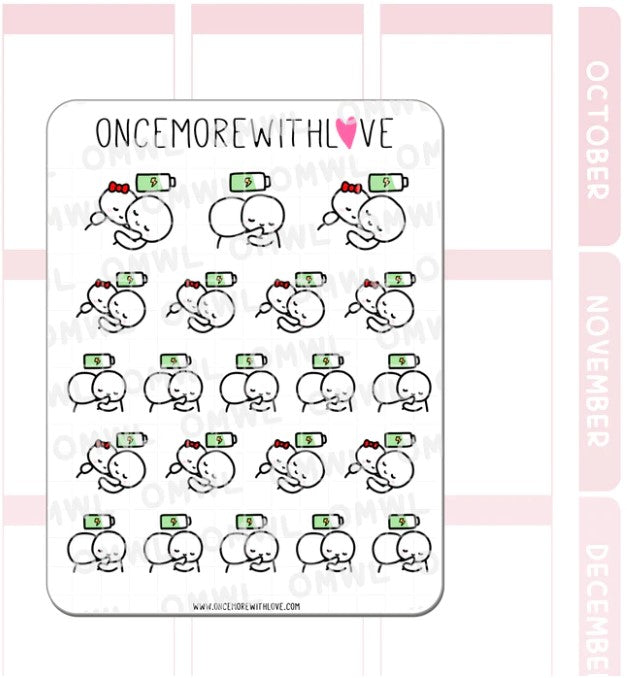 Time To Recharge Emotional Tracker | Sticker Sheet