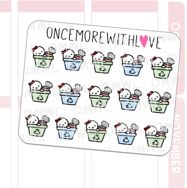 Mini - Recycling Chores | Sticker Sheet