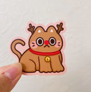 Reindeer Cat | Vinyl Sticker