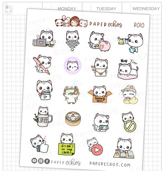 Sushi the Cat Sampler Vol.3 | Sticker Sheet