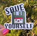 Save Yourself Floppy Disk | Vinyl Sticker