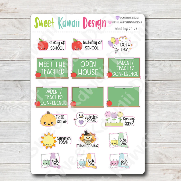 Kawaii School Days | Sticker Kit