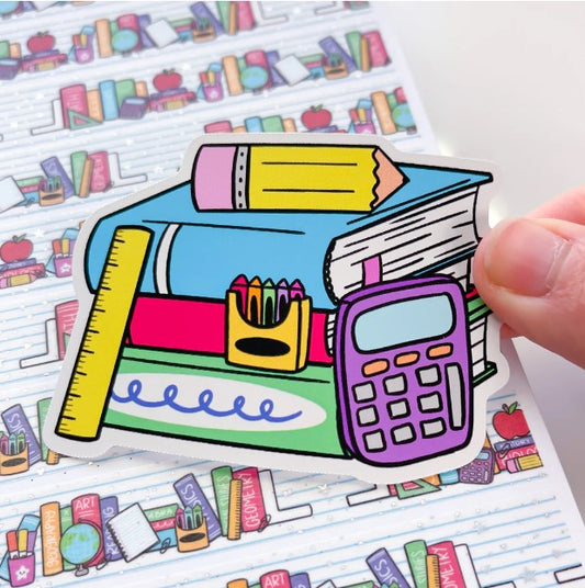 School Book Stack | Vinyl Sticker