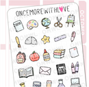 Pastel School Supplies 2.0 | Sticker Sheet