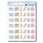 Kawaii School Supplies | Sticker Sheet