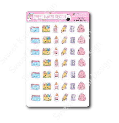 Kawaii School Supplies | Sticker Sheet