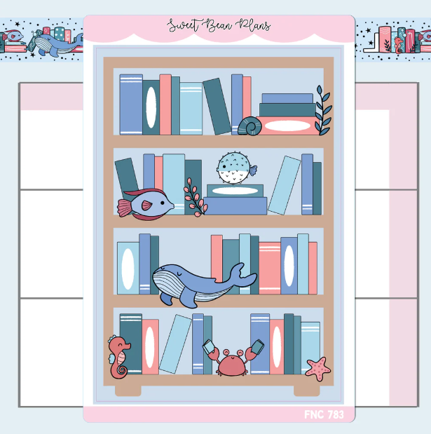 Sea Bookshelf | Large Sticker