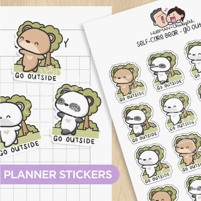 Self-Care Bear - Go Outside | Sticker Sheet