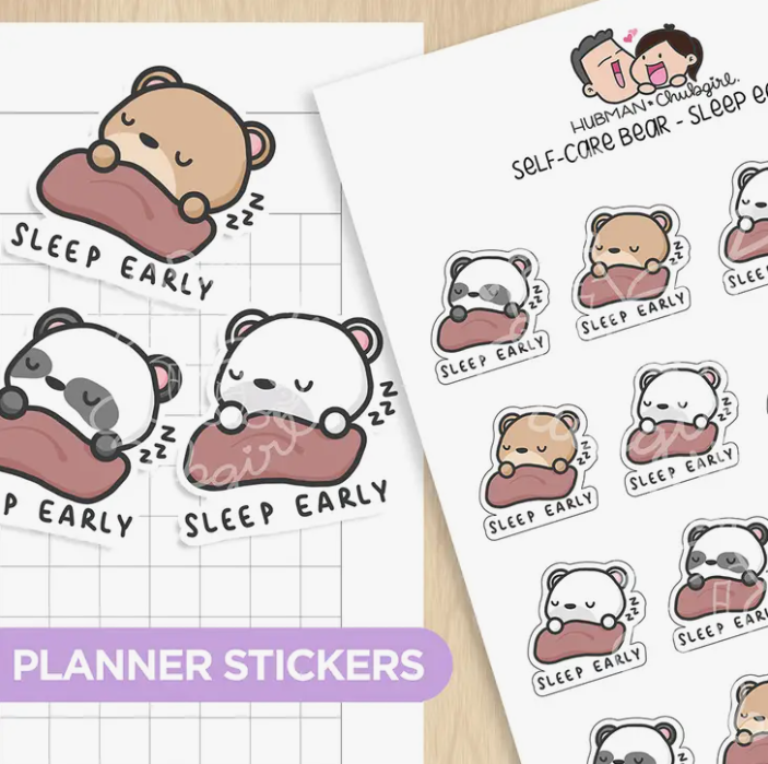 Self-Care Bear - Sleep Early | Sticker Sheet