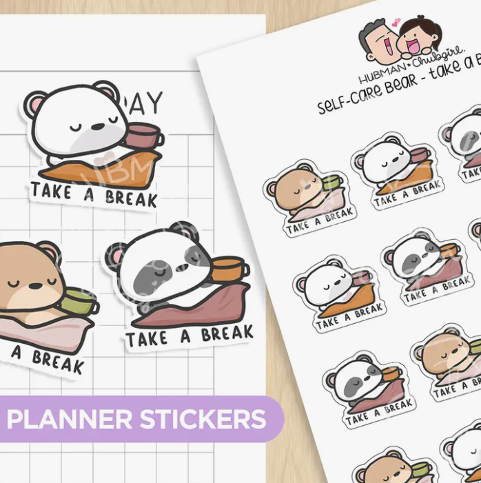 Self-Care Bear - Take A Break | Sticker Sheet