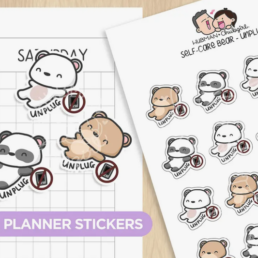 Self-Care Bear - Unplug | Sticker Sheet