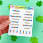 Shamrocks & Shenanigans Weekday | Sticker Sheet