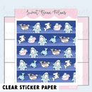Sharks + Bean Washi Strip | Clear Sticker Sheet